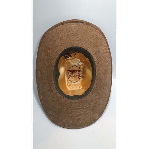 Vintage Newport Western Cowboy Hat Brown Suede Felt S 6 3/4 - 6 7/8 - Picture 11 of 14